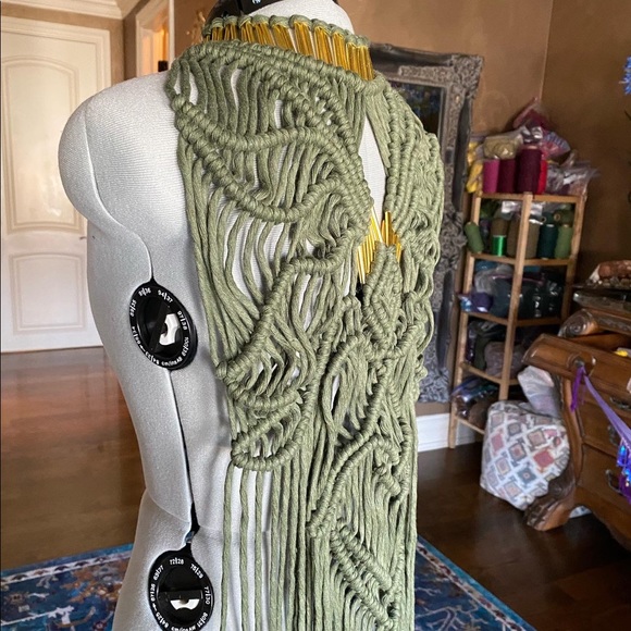 Handmade Macrame Crochet Cape - Picture 3 of 5